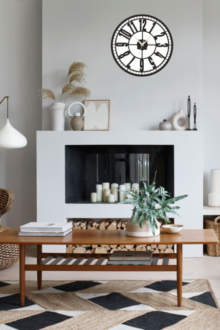 Wooden Silent Non-Ticking Wall Clock for Home Stylish Latest Designer Wall Clock for Home Living Room Bedroom Office Hall